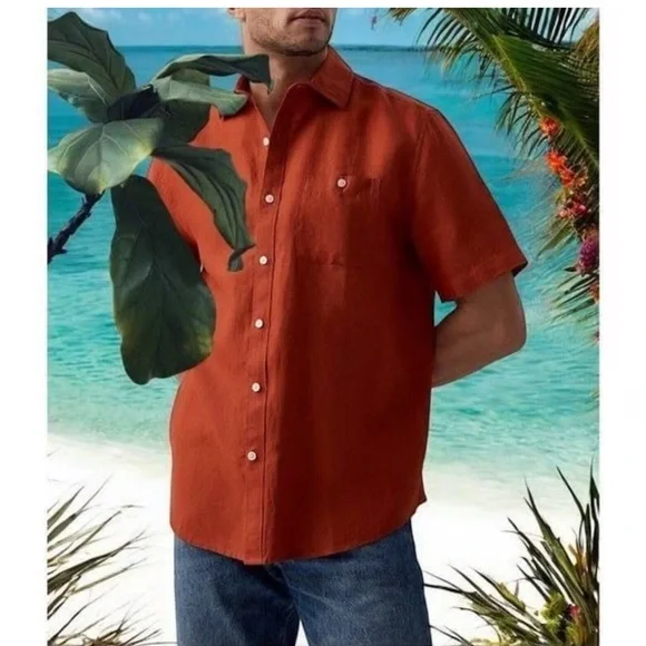 C&C California Men's Burnt Orange Casual Shirt - Picture 2 of 6